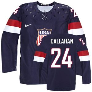 Olympic Hockey Ryan Callahan Authentic Herren Navy Blau – Team USA #24 Auswärts 2014